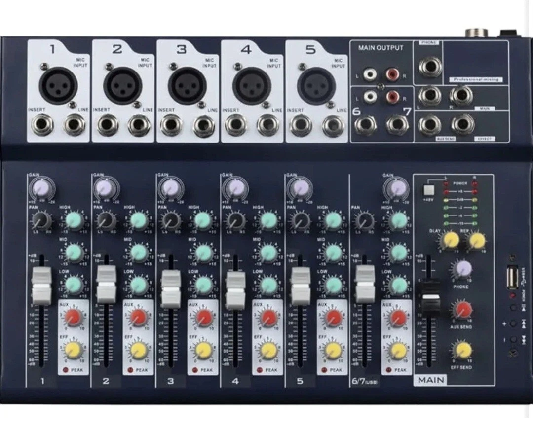 Brand New Weymic WMF7 7 Channel Live Mixer w/ Builtin Digital Echo