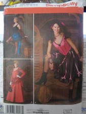 Simplicity Sewing Pattern 2851 Adult Costumes 6-12 Saloon Girl