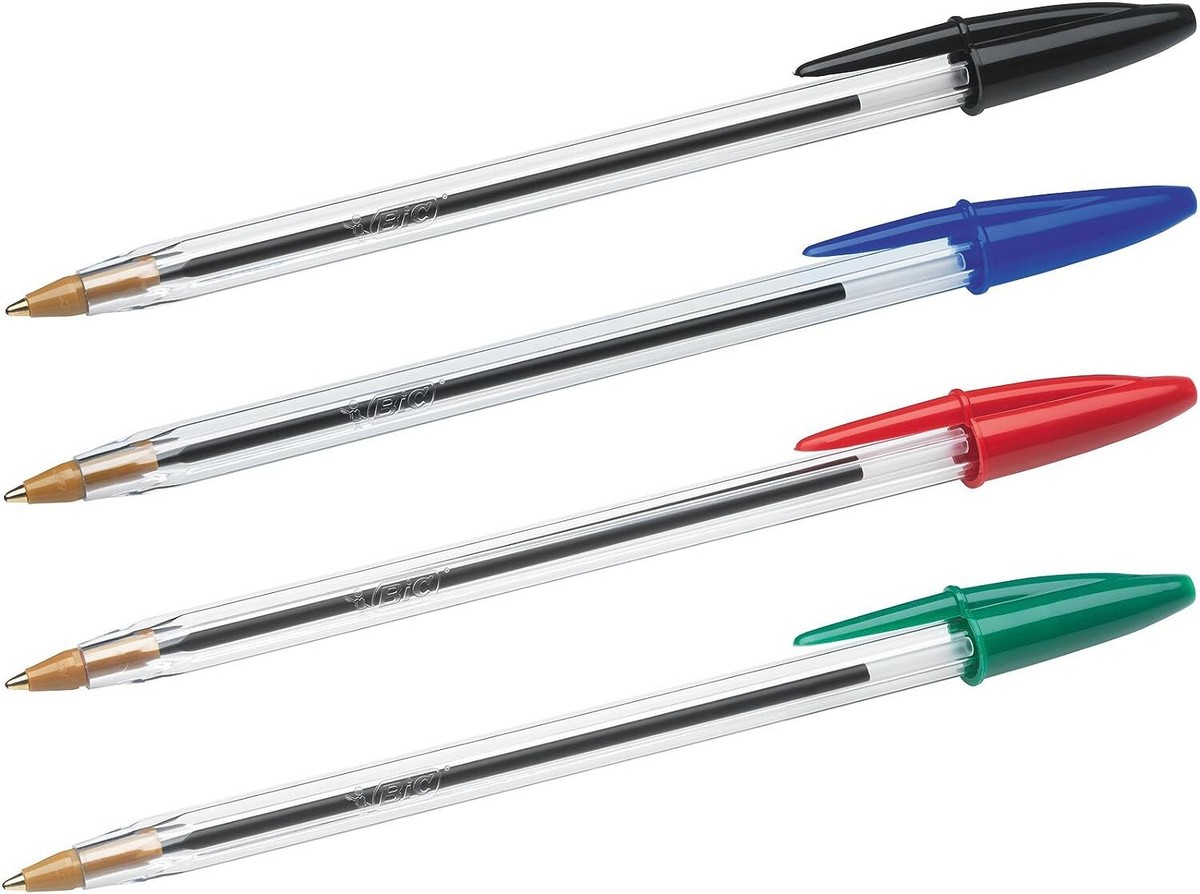 Lot De 50 Stylos BIC Cristal Large à Bille Large (1,6 Mm) - Pour écriture Quotidienne