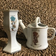 Vintage Holly Hobbie  Decorative Watering Can & candlestick holder Japan
