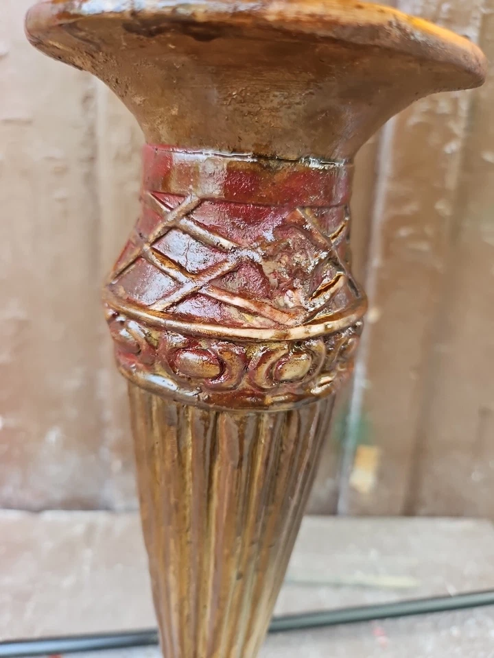 Tiffany Style Art Studio Heavy 28" Desk Table Lamp Shade Glass Hand Painted Vtg - Image 4 of 4