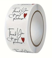 500 pc Sticker Seals Roll  thank You For Your Purchase  Print Self Adhesive New