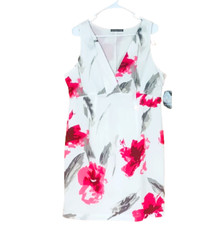 BRAND NEW MADISON PAIGE FLORAL SHEATH DRESS LINED-SLEEVELESS-V NECK- SIZE MEDIUM