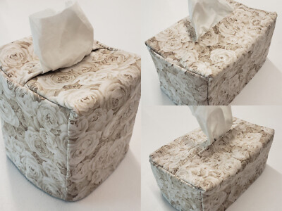 Enchanted Shimmer Roses Tissue Box Cover 