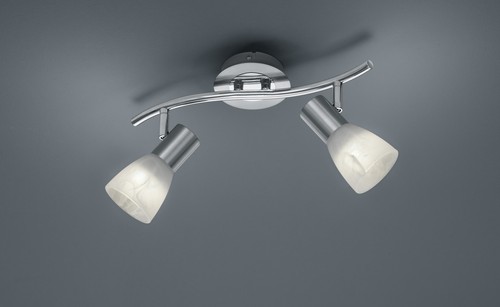 Faretti da Soffitto Barra 2 Spot Led Orientabili Acciaio Vetro Levisto GD Trio - Foto 2 di 2