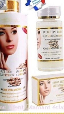 Pack De Soin éclaircissant Glutathione Teint Diamant - 3 Produits (lait, Savon, Comprimés) 500ml/250g, Neuf, Suisse