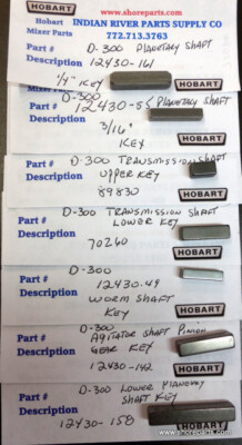 Hobart D300 Key Set See List Below