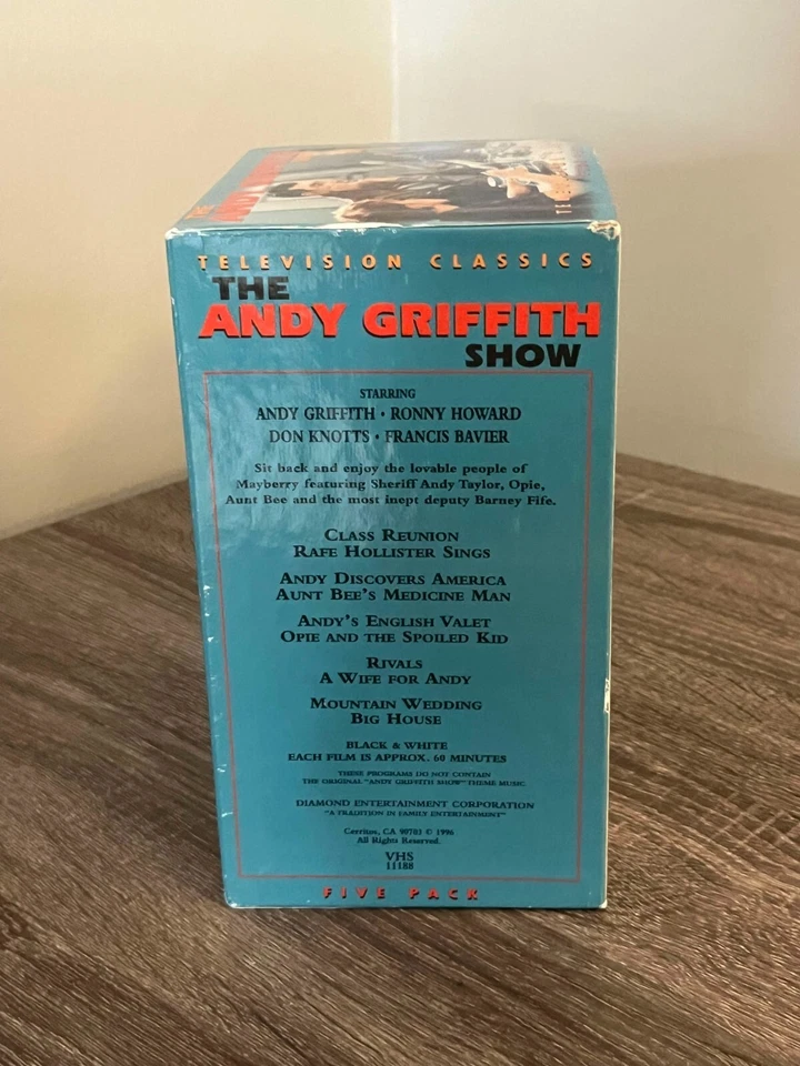 THE ANDY GRIFFITH SHOW 5 VHS BOX SET VINTAGE TELEVISION CLASSICS - Image 4 of 4
