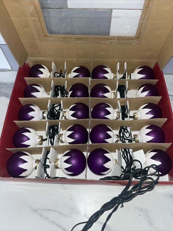 FDL Christmas 20 Large Glass Ball Set Lights - Image 2 of 4