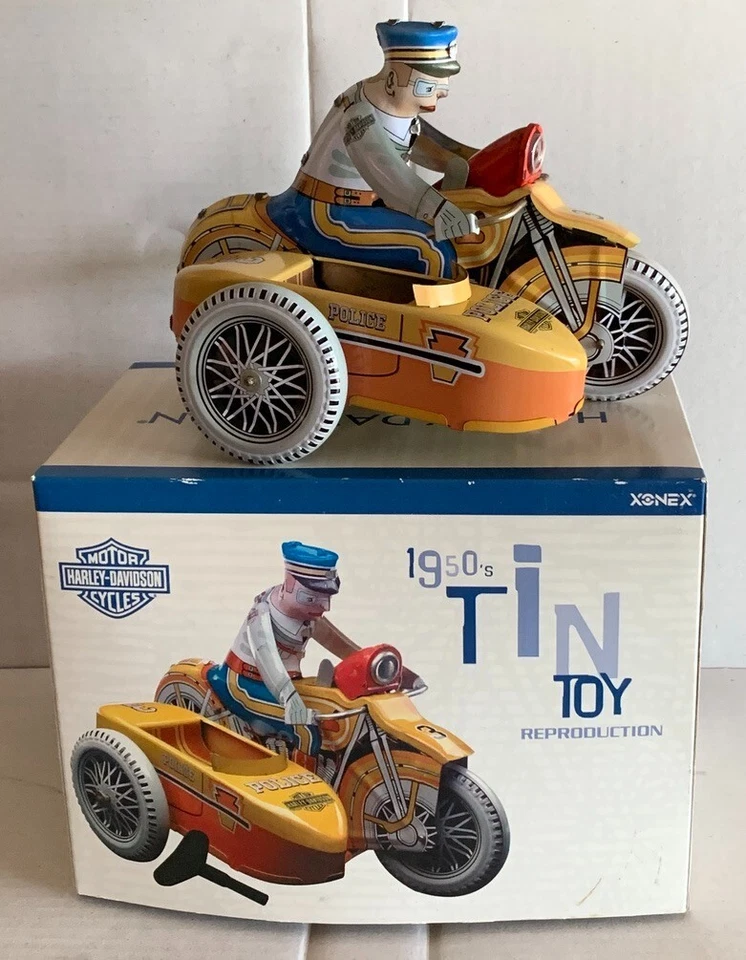 Xonex. Harley-Davidson оловянная игрушка 1950-е мотоцикл и коляска ограниченное издание. 1:18? - Изображение 4 из 4
