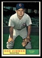 1961 TOPPS DON ZIMMER #493 CHICAGO CUBS HIGHER  GRADE NO CREASES GREAT MGR
