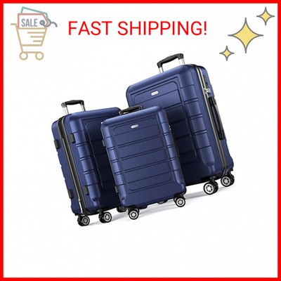 SHOWKOO Luggage Sets Expandable PC+ABS Durable Suitcase Double Wheels TSA Lock 3