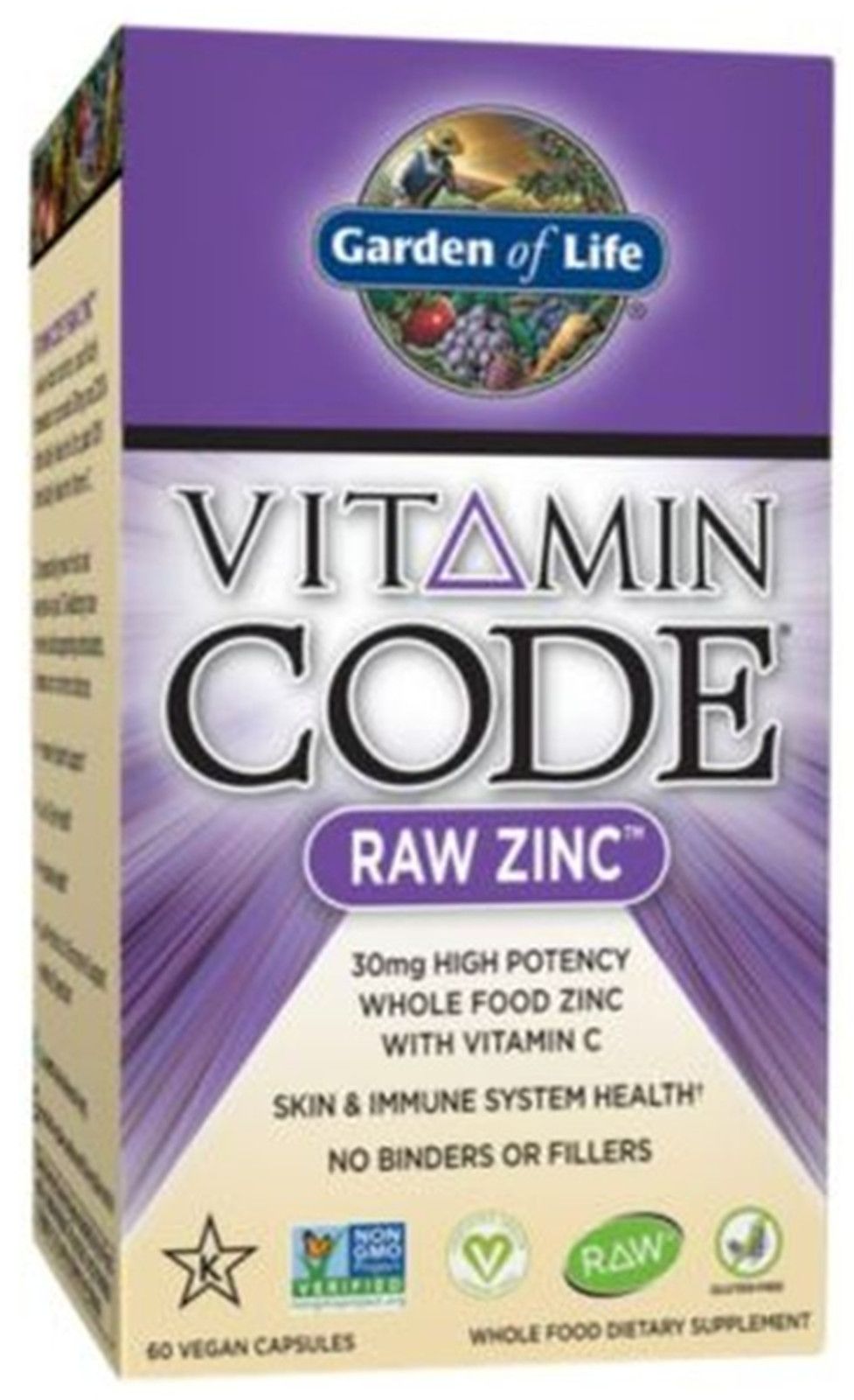 Vitamin Code Raw Whole Food Zinc (60 Vegan Capsules)