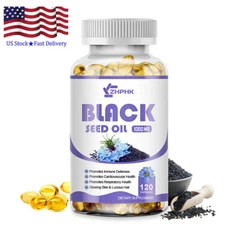 1000mg Black Seed Oil Capsules 120 Count Softgels -Premium Cold Pressed Non-GMO