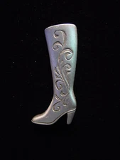 "JJ" Jonette Jewelry Silver Pewter 'These Boots are Made for Walking' Pin