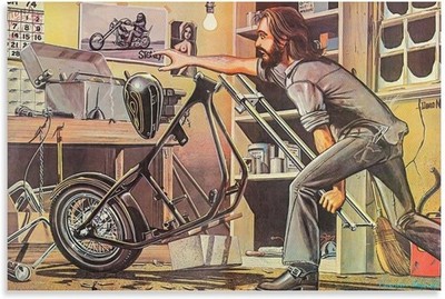 David Mann Motorcycle Biker Art Poster No.49 Vintage Wall Art 24x36 Unframed