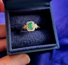 Stunning Le Vian Ring, Emerald, Champagne Diamonds, Valentines, Engagement,