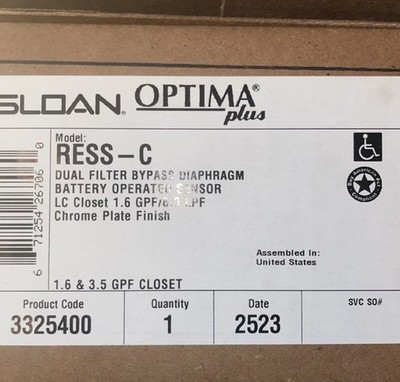 NEW sealed in pristine OEM Box SLOAN Optima Plus RESS-C Flush Valve