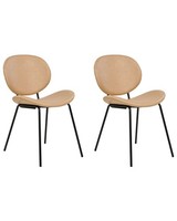 EsszimmerstüHle Kunstleder Beige / Schwarz 2Er Set Retro Ohne Armlehnen Luana