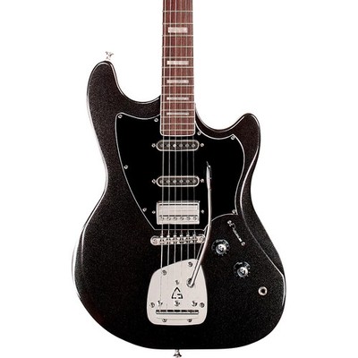 Guild Surfliner Deluxe Solidbody Guitar Floating Vibrato Tailpiece Blk Metallic
