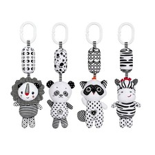 Gentle Plush Baby Hanging Animal Toy With Rattle And Chewable Features