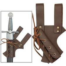 Leather Shoulder Strap Sword Holder Sheath Scabbard For Weapo Cosplay Gear Belt