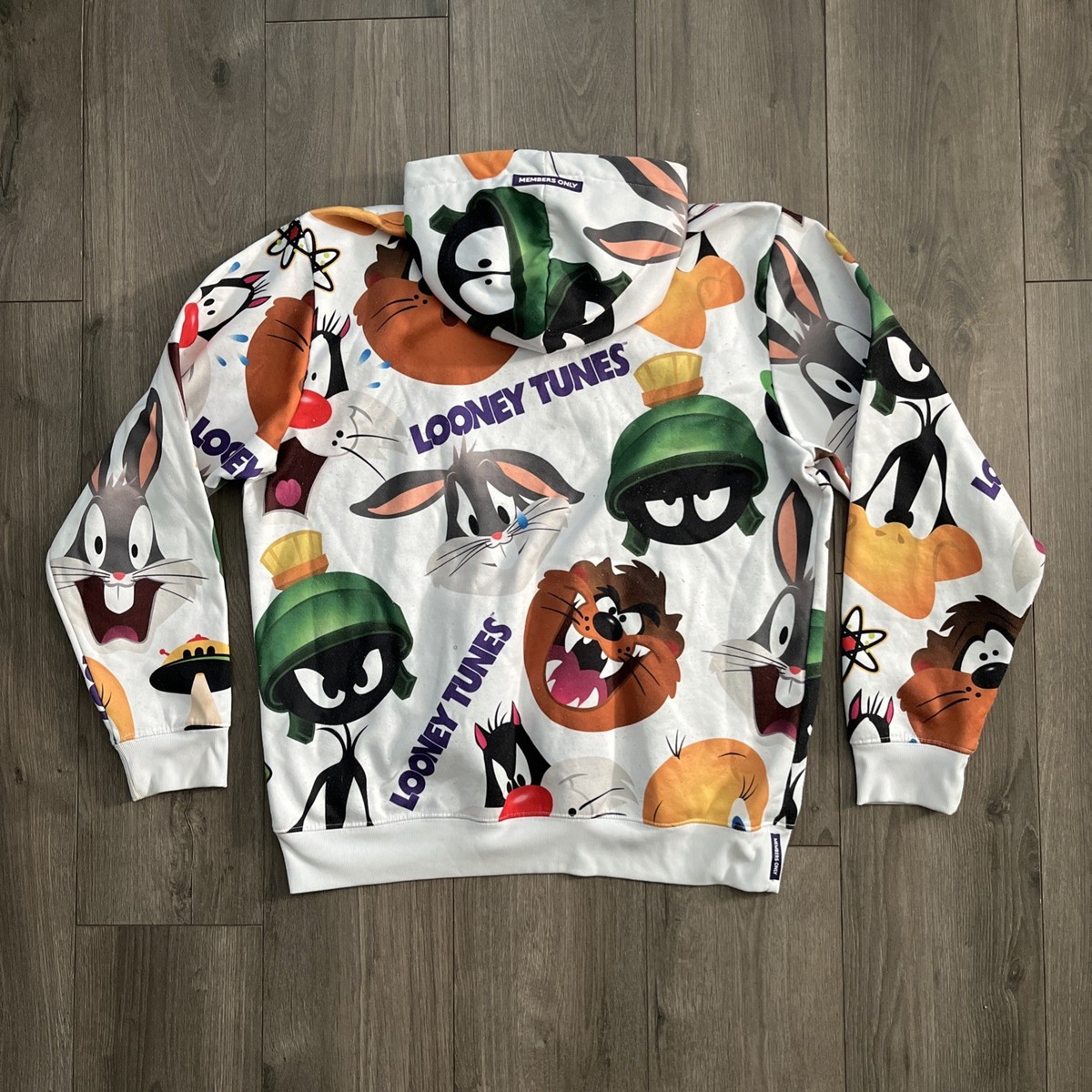 Looney Tunes X Members Only Mens L Pullover Hoodie Multicolor All