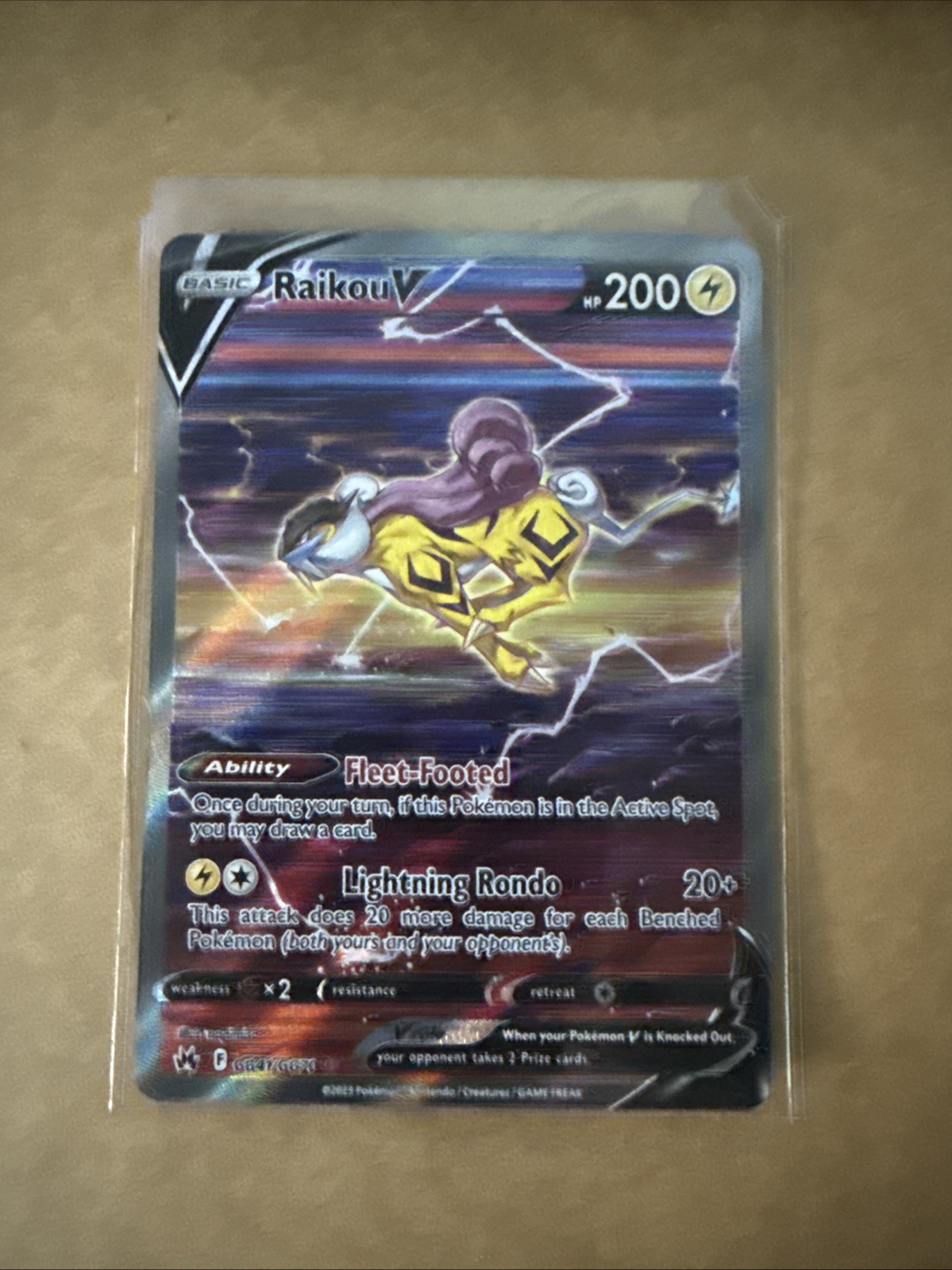 2023 Pokemon Crown Zenith Raikou V Ultra Rare GG41/GG70