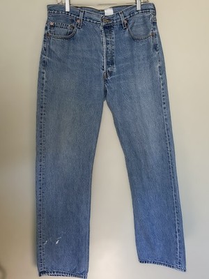 Vintage (2004) Levis 501 Jeans Mens 36x34 Blue Denim Pants Fade READ DESCRIPTION