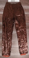 VALENTINO BOUTIQUE Brown Sequined Vintage 1970's Evening Dress Pants 80's sz 8