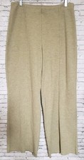 Zara Womens Large Wide Leg Knit Pants Oatmeal Beige Office Career