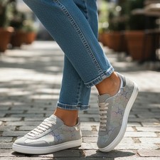 Valentino by Mario Valentino Giuditta Suede Sneakers 8.5 EU 38.5 Glitter Logo