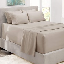 King Size Deep Pocket Bed Linen Set 1 Fitted Sheet 1 Flat Sheet 4 Pillowcases