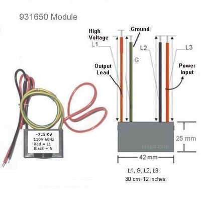 120V Negative ion Generator Module Plasma ionizer 7.5KV High Voltage no ozone