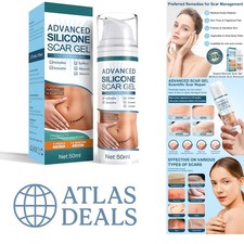 Advanced Silicone Scar Gel - Treats New  Old Scars for Smoother Skin, 50g