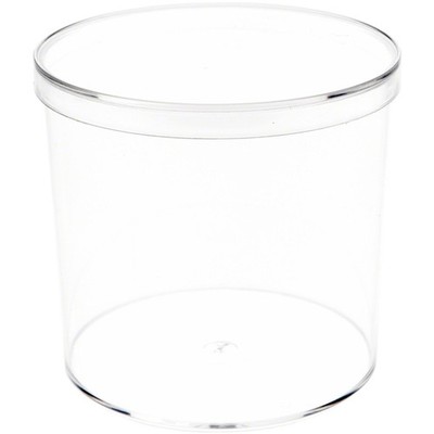 Pioneer Plastics 115C Clear Cylinder Plastic Container, 3.375'' W x 3.125'' H