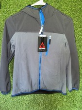 Gerry Falcon Softshell Hooded Jacket. Boys Small. Color Iron And Blue. NWT 35