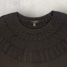 Talbots M Sweater Women  s Pullover Fair Isle Nordic Black Crew Neck Knit
