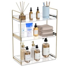 Bathroom Countertop Organizer, 3 Tier Acrylic Tray Vanity 3 Tier, Gold