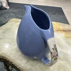 Vintage Hall China Rose Parade #1259 Blue Teapot w/ Floral Handle 3 Cups