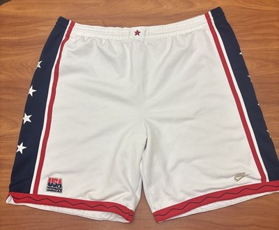 Nike Team USA Basketball Shorts Mens XL White Gold Vintage 90s