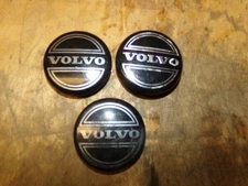 Set Of 3 Volvo Black w/Chrome Center Cap Hub Cap Factory OEM XC70 XC90 04-09
