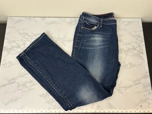 Rock 47 Wrangler Low Rise Jeans CROSS ROSE BLING Size 19/20 X 34 Blue R