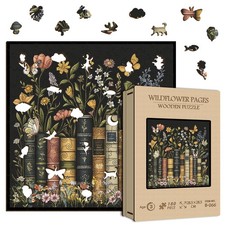 1000 Piece Puzzle Wooden Wildflowers Botanical Floral Nature Art Design Wood