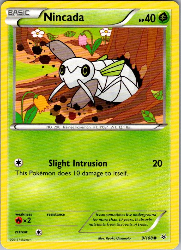 Nincada Roaring Skies 9/108 Common Pokemon Near Mint