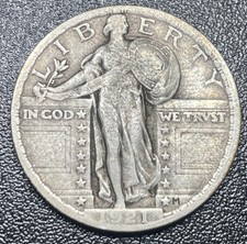1921 Standing Liberty Quarter 25c VF Very Fine Key Date Nice Strike