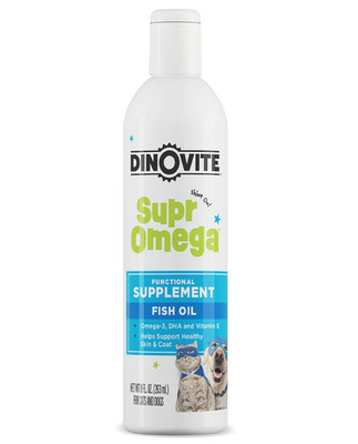 Dinovite SuprOmega Fish Oil for Dogs & Cats - Vitamin E & OMG 3 Meal Topper