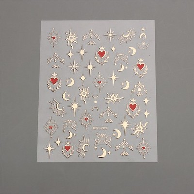 3D Heart Stickers For Nails Valentines Day Decorations Butterfly Manicure Decals