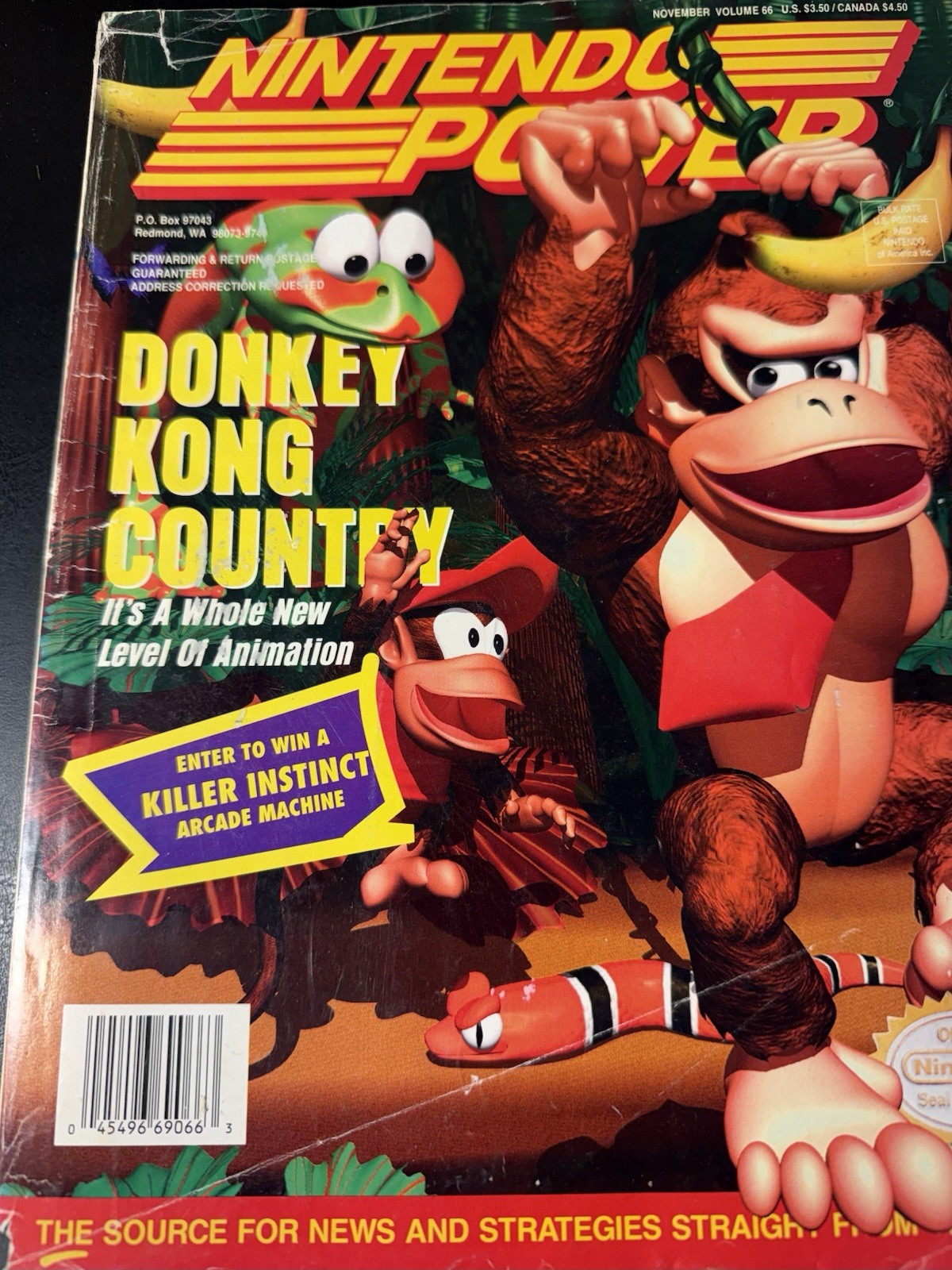 Nintendo Power Vol 66 1994 Poster And Trading Cards Included