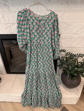 Anrabess Floral Long Sleeve Maxi Dress, Green and Pink